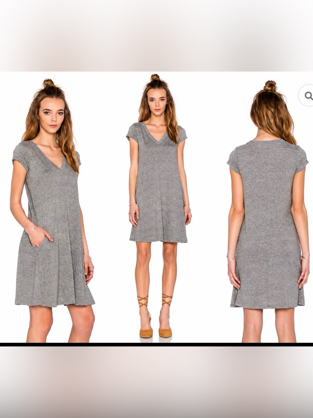 Anthropologie Current Elliot grey V-Neck Casual Dress